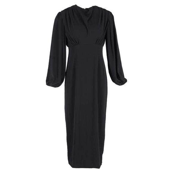 chinese dress ladies La Lune Balloon Sleeve Midi Dress with Belt | Cream | Dresses